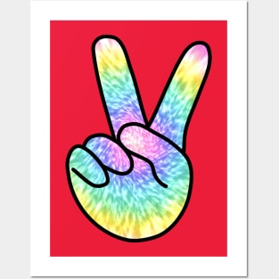 V Sign Tie Dye Posters and Art